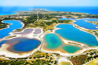 Stunning Aerial View Of Salt Lakes, Rottnest Island, Australia  Wall Art Decor 100% Australian Made