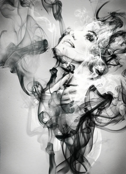 Lady Smoke Art Abstract 60x90cm Print 100% Australian Made