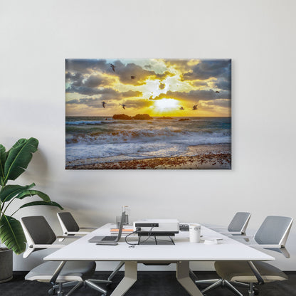 Beautiful sunrise at Tomb of King Munmu, South Korea  Wall Art Decor 100% Australian Made