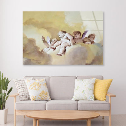 Great Fresco of Some Beautiful Angels Acrylic Glass Print Tempered Glass Wall Art 100% Made in Australia Ready to Hang - Bella Home Decor