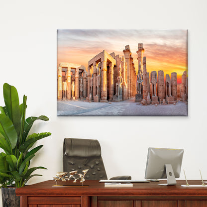 Golden Sunset Glowing Over The Historic Luxor Temple Egypt Wall Art Decor 100% Australian Made