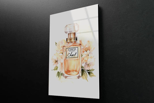 Gold Elegant Perfume 3D Design Acrylic Glass Print Tempered Glass Wall Art 100% Made in Australia Ready to Hang