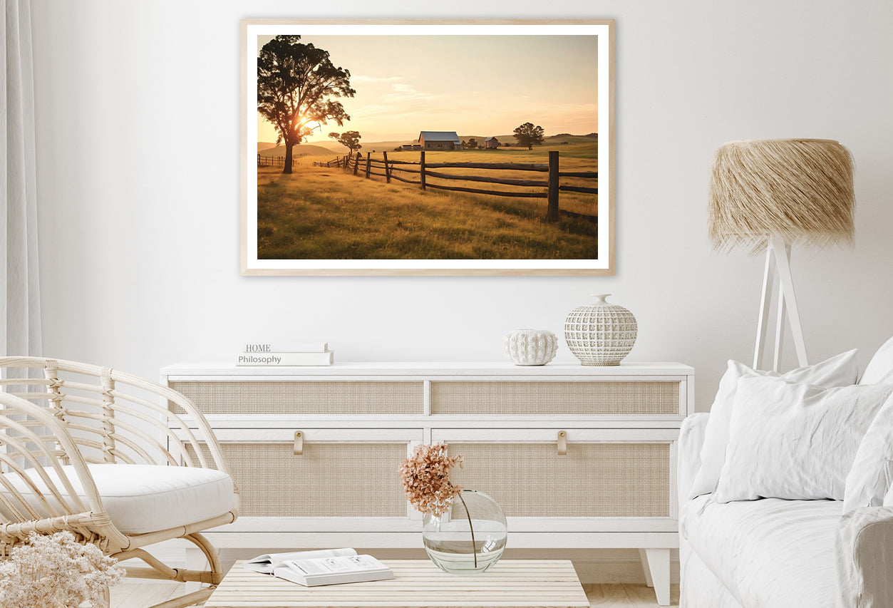 A Serene Farm Scene at Sunset Home Decor Premium Quality Poster Print Choose Your Sizes - Bella Home Decor