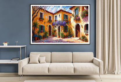 House Surrounded By Flowers Home Decor Premium Quality Poster Print Choose Your Sizes