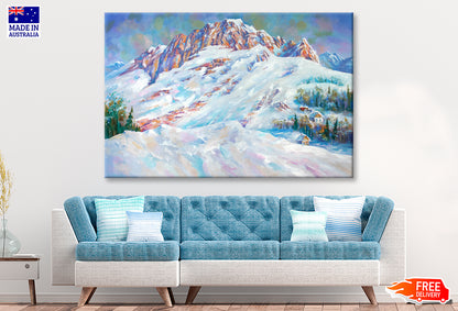 Snow Drifts At The Foot Of Mount Fisht Landscape Oil Painting Limited Edition High Quality Print