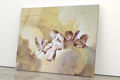 Great Fresco of Some Beautiful Angels Acrylic Glass Print Tempered Glass Wall Art 100% Made in Australia Ready to Hang - Bella Home Decor