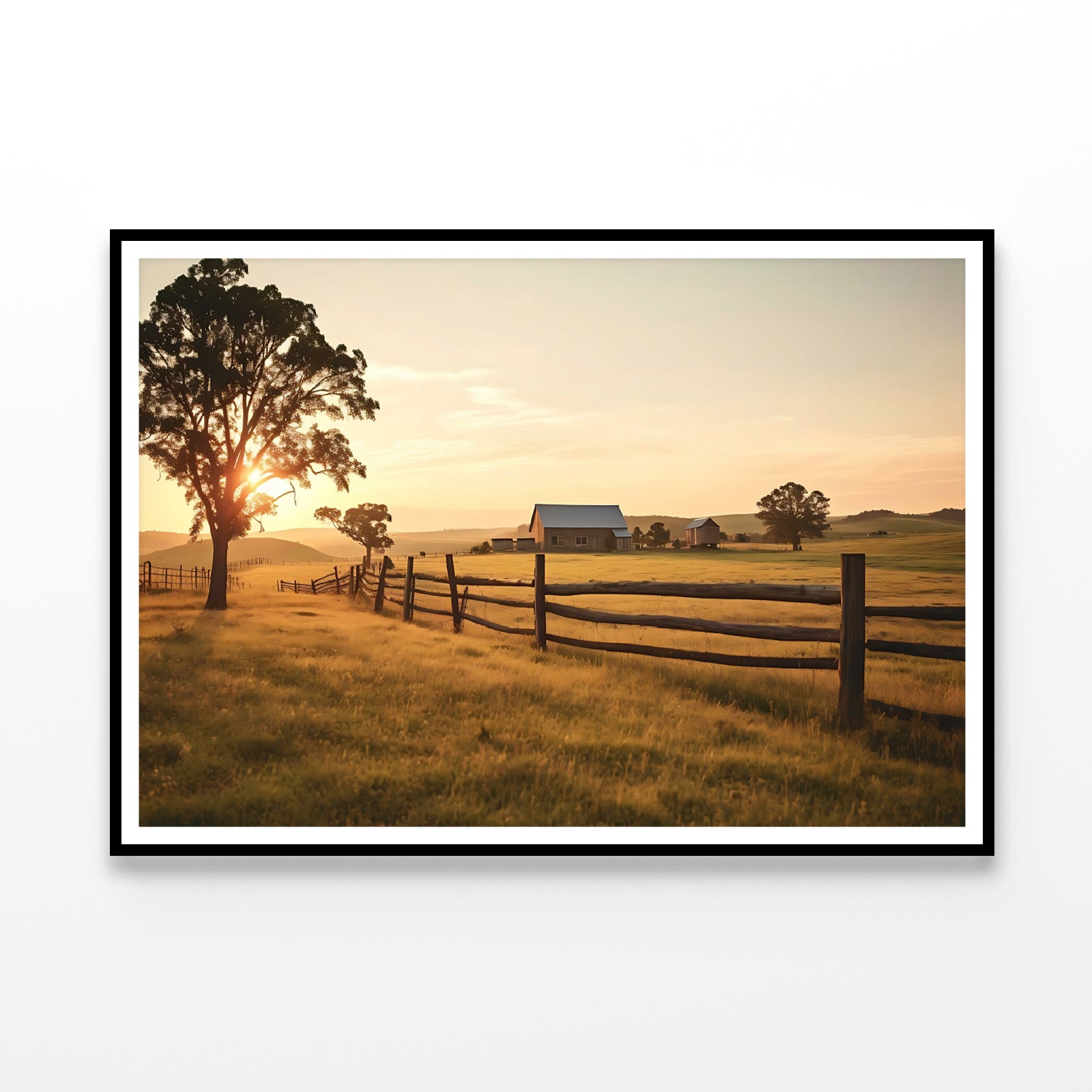 A Serene Farm Scene at Sunset Home Decor Premium Quality Poster Print Choose Your Sizes - Bella Home Decor