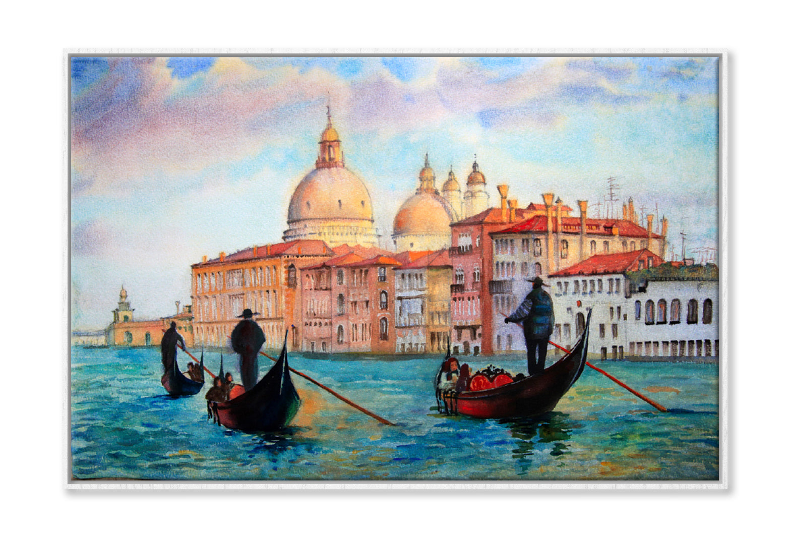 Painting Of Venice Italy Limited Edition High Quality Print Canvas Box Framed White