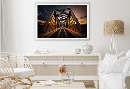 Evening Light, Metal Bridge Home Decor Premium Quality Poster Print Choose Your Sizes