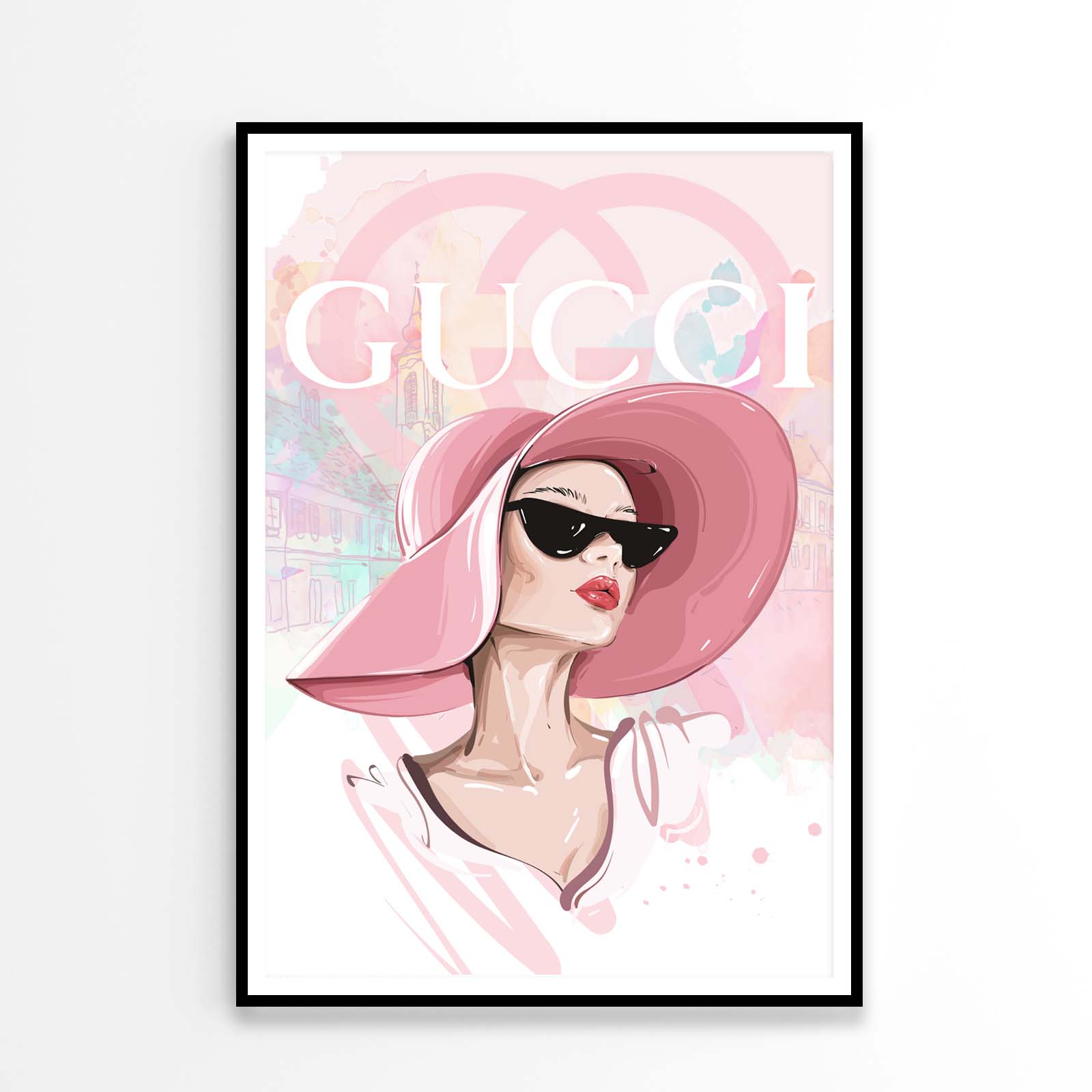 Lady With Pink Hat Fashion Store Art Design Home Decor Premium Quality Poster Print Choose Your Sizes