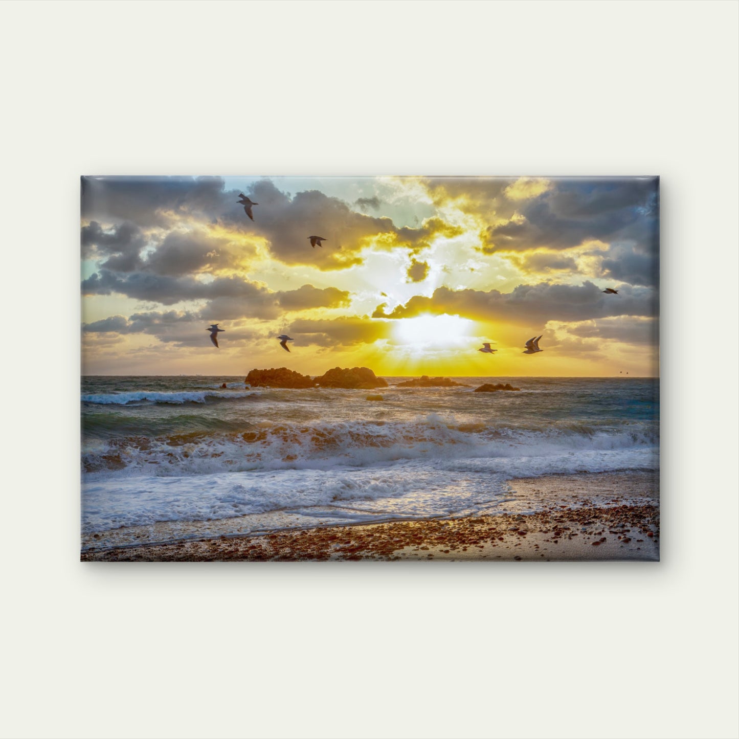 Beautiful sunrise at Tomb of King Munmu, South Korea  Wall Art Decor 100% Australian Made