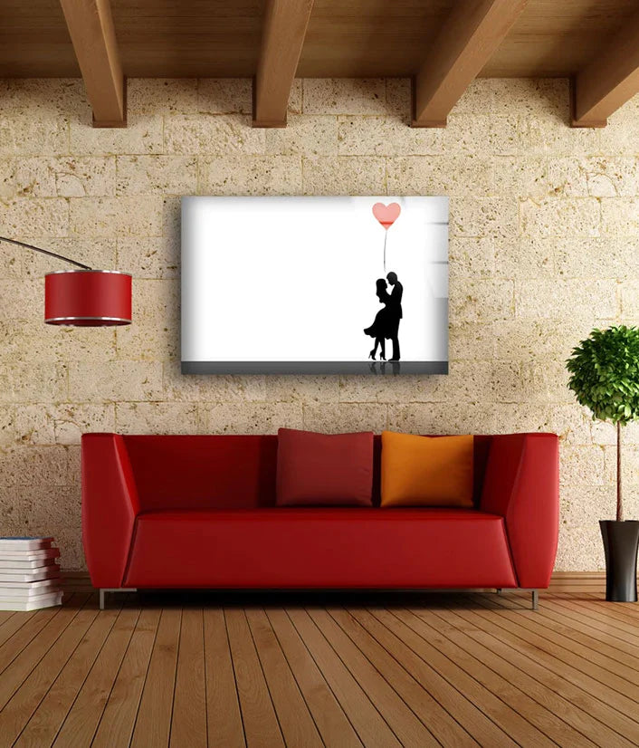 Couple with Heart Shape UV Direct Aluminum Print Australian Made Quality