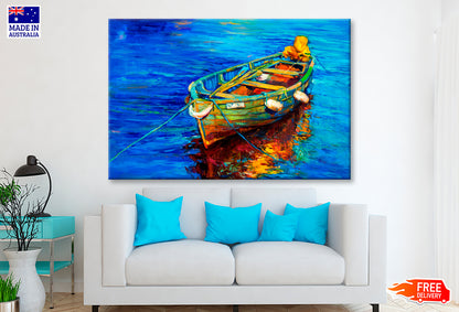 Boat On Lake Oil Painting Wall Art Limited Edition High Quality Print