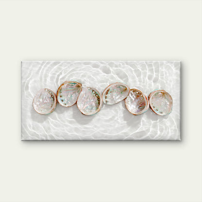 Iridescent Abalone Shells In Water Wall Art Canvas Office Home Room Framed 120x60cm