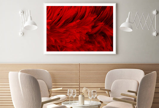 Dark Red Feathers in Close-Up Home Decor Premium Quality Poster Print Choose Your Sizes