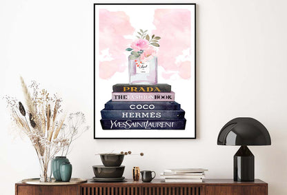 Light Pink Fashion Perfume with Flowers Design Home Decor Premium Quality Poster Print Choose Your Sizes