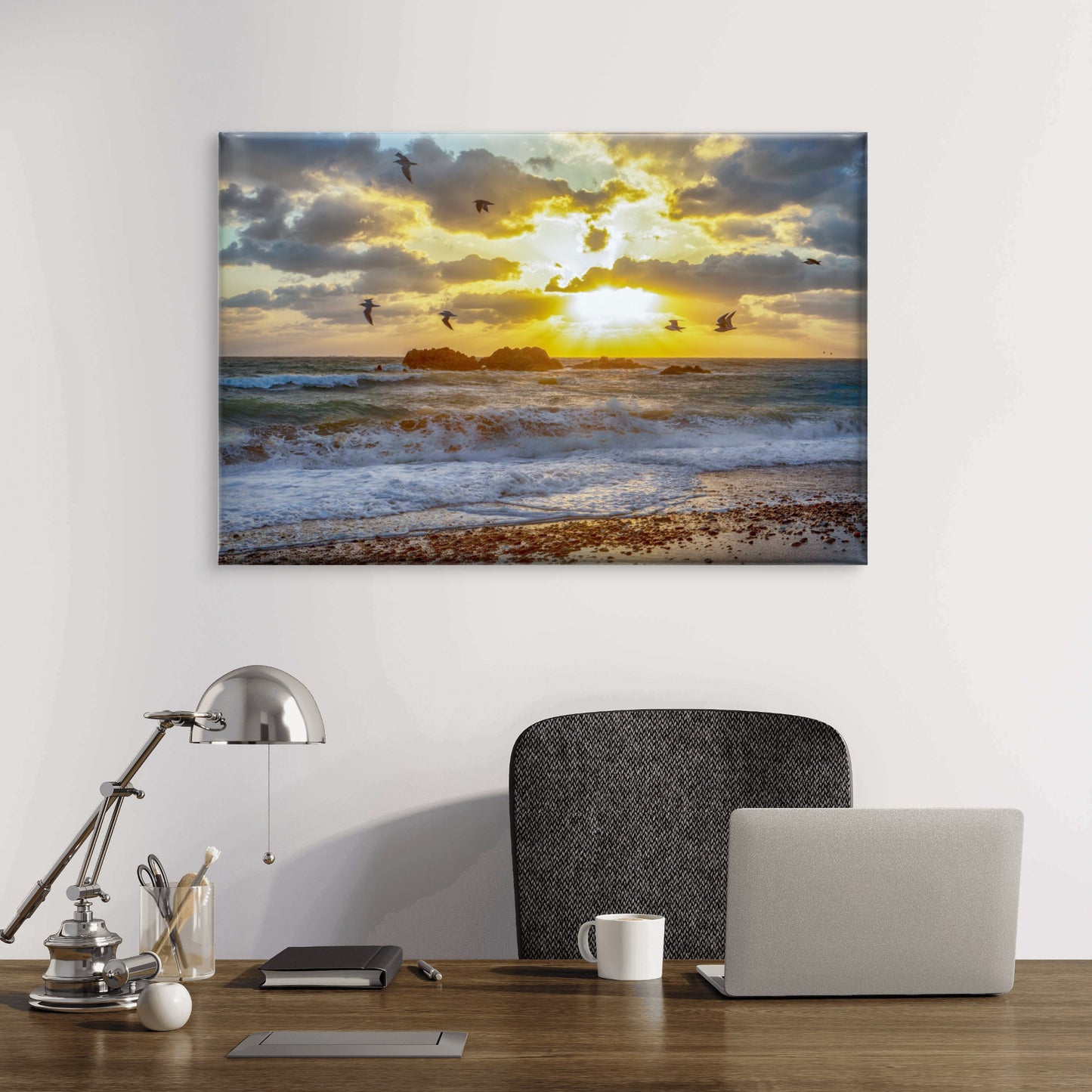 Beautiful sunrise at Tomb of King Munmu, South Korea  Wall Art Decor 100% Australian Made