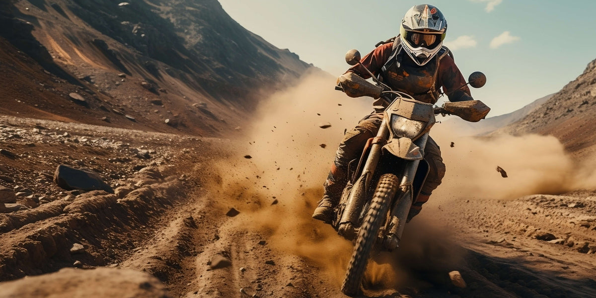 Off Road Dirt Bike Motocross Speed Wall Art Canvas Office Home Framed 120x60cm