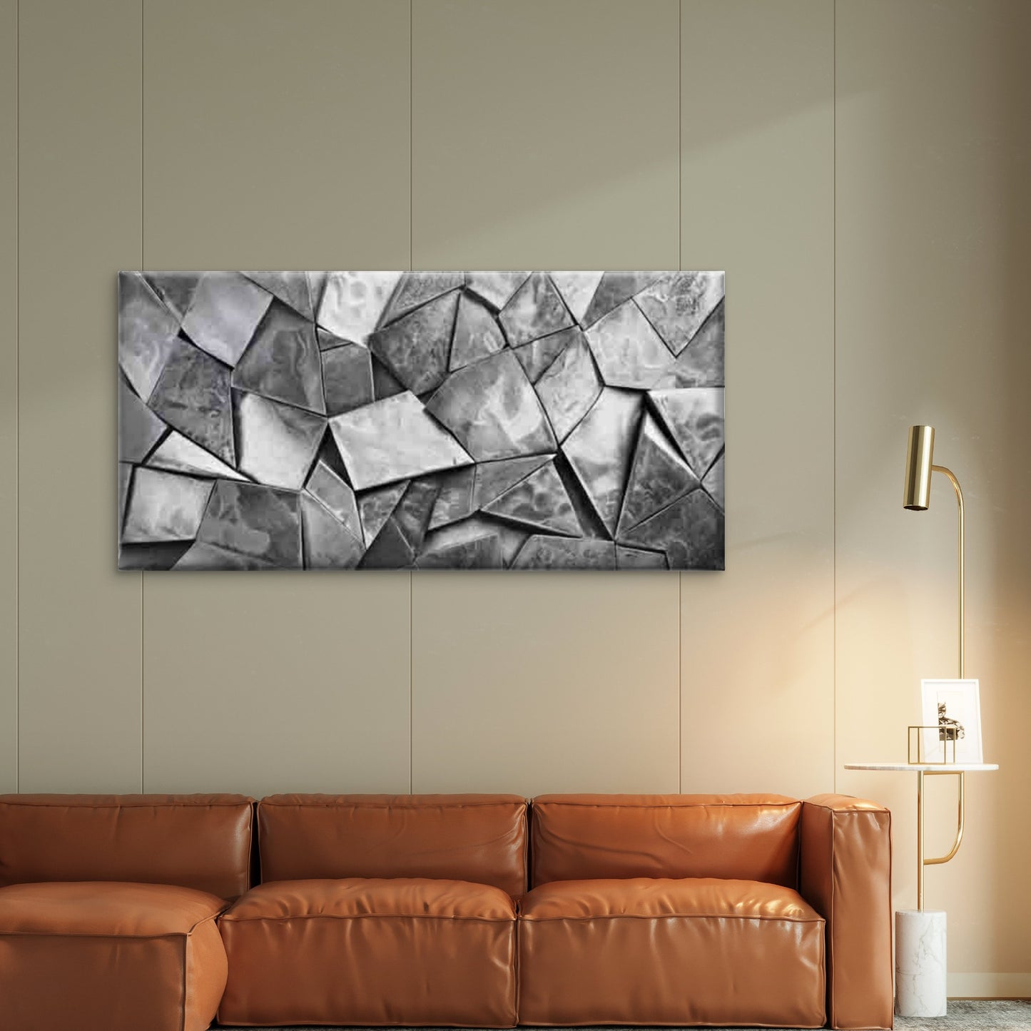 Abstract Art Geometric Shapes Wall Art Canvas Office Home Room Framed 120x60cm - Bella Home Decor