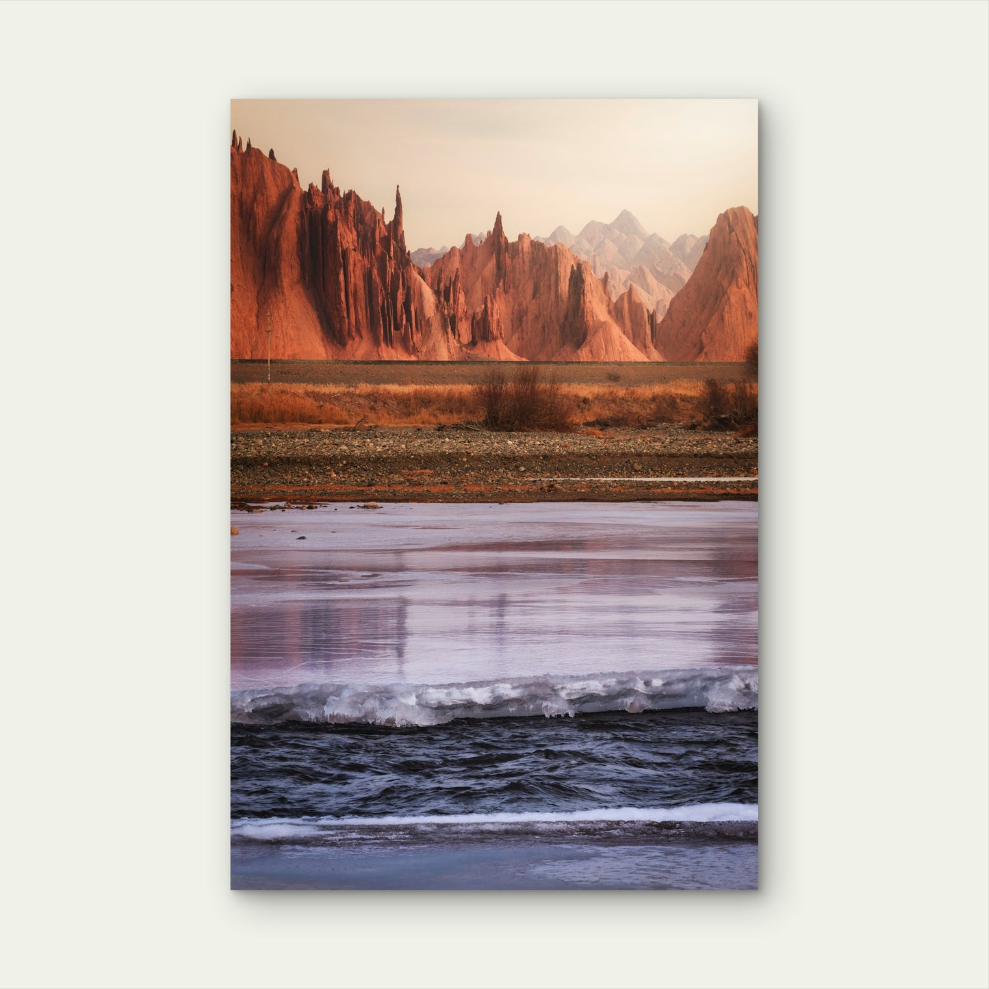 Red Mountain Stone Forest in Tianshan Grand Canyon, China 60x90cm Metal Print Ready to Hang