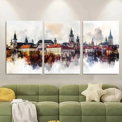 3pcs Featuring Lublin, Poland Metal Print Ready to Hang Art