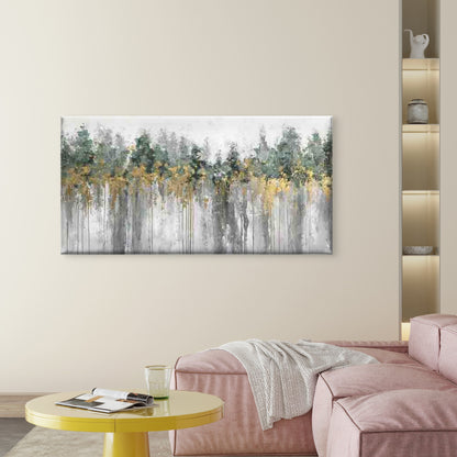 Abstract Forest Painting Wall Art Canvas Office Home Room Framed 120x60cm - Bella Home Decor