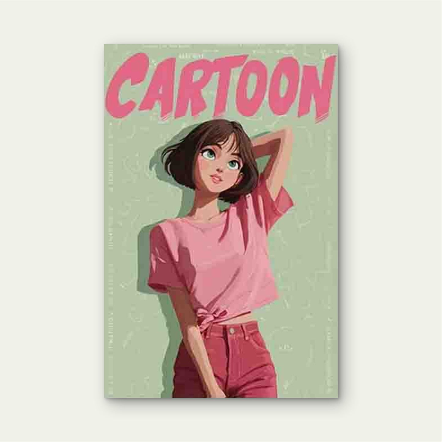 Confident Anime Pink Hair & Manga-Inspired Metal Print Ready to Hang - Bella Home Decor