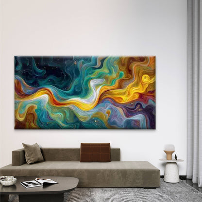 Colorful Abstract Swirling Wall Art Canvas Office Home Room Framed 120x60cm