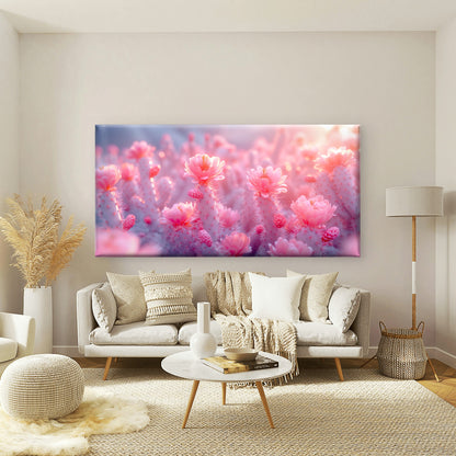 Dreamy Pink Cacti In Light Wall Art Canvas Office Home Room Framed 120x60cm