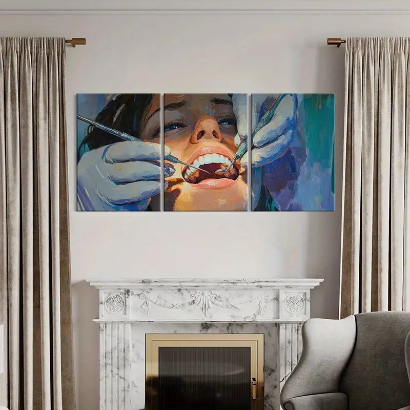 3pcs Dental-Themed Metal Print Ready to Hang Art - Bella Home Decor