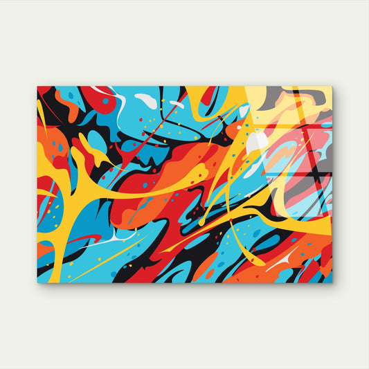 Abstract Fluid Street Graffiti Splatter Acrylic Glass Printing Wall Art Australian Made Quality