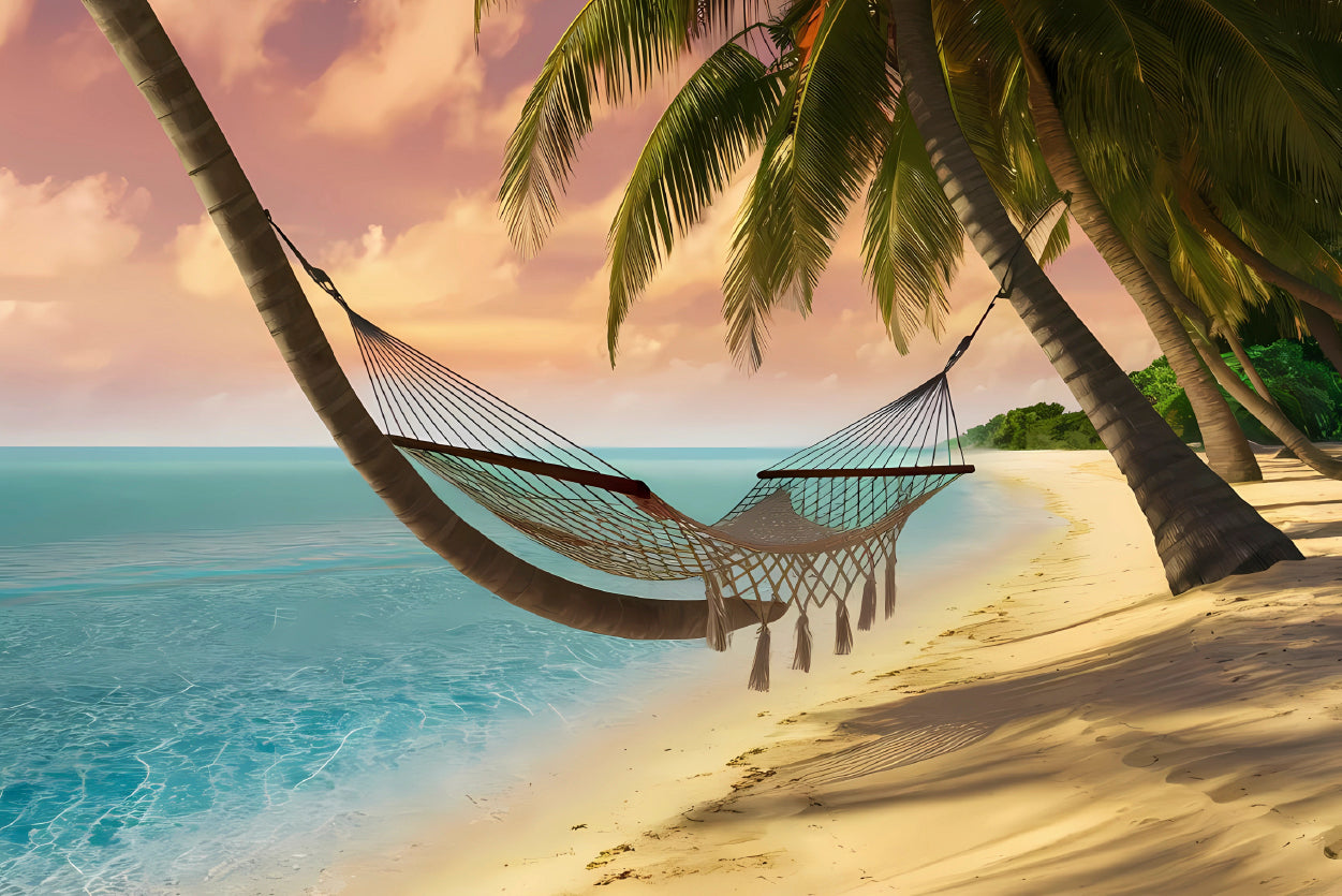 Hammock on the Beach Print 100% Australian Made - Bella Home Decor