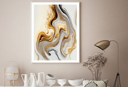 Yellow Marble Texture with White Gold Marble Surface Wall Art Home Decor Premium Quality Poster Print Choose Your Sizes