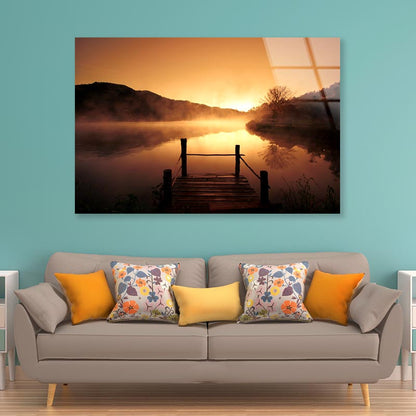 Morning Fog Over Scenery Lake at Urban Village Acrylic Glass Print Tempered Glass Wall Art 100% Made in Australia Ready to Hang