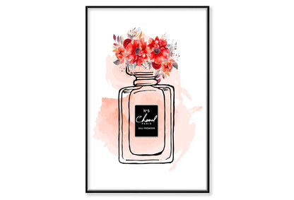 Red Black Perfume Wall Art Limited Edition High Quality Print Canvas Box Framed Black