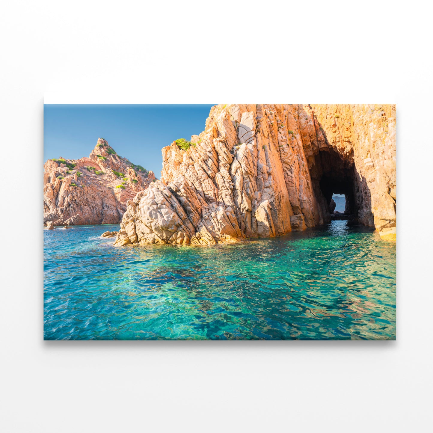 Clear Blue Ocean with Rocky Cave Print 100% Australian Made - Bella Home Decor