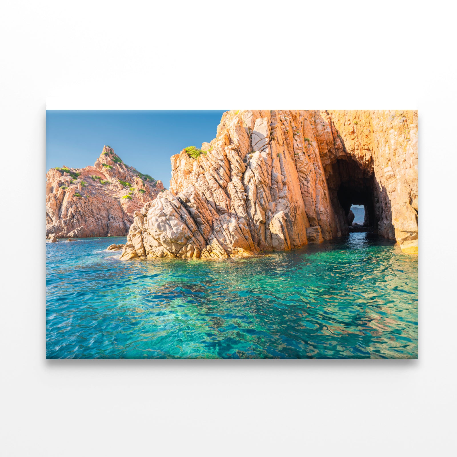 Clear Blue Ocean with Rocky Cave Print 100% Australian Made - Bella Home Decor