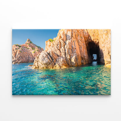 Clear Blue Ocean with Rocky Cave Print 100% Australian Made - Bella Home Decor