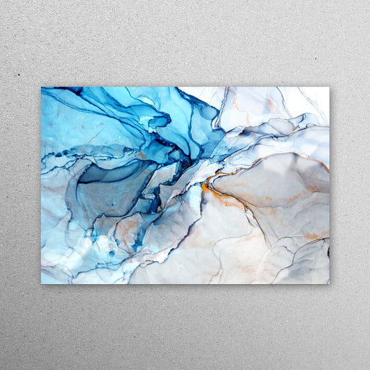 Alcohol Ink Blue Wall Art Acrylic Glass Print Tempered Glass Wall Art 100% Made in Australia Ready to Hang