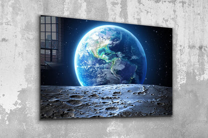 Earth from Moon Digital UV Direct Aluminum Print Australian Made Quality