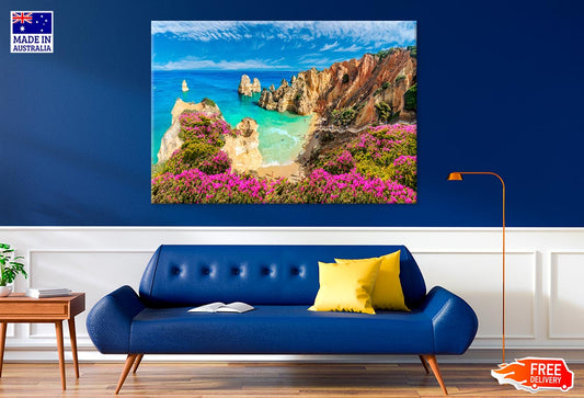 Praia Do Camilo Beach In Algarve Print 100% Australian Made