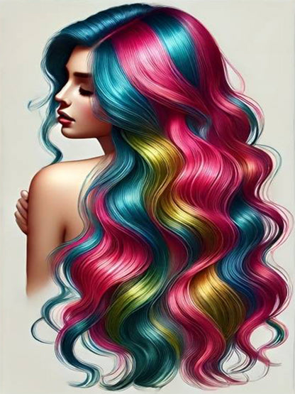 Gradient from Pink to Blue Woman Hair Design Fashion Home Decor Premium Quality Poster Print Choose Your Sizes - Bella Home Decor