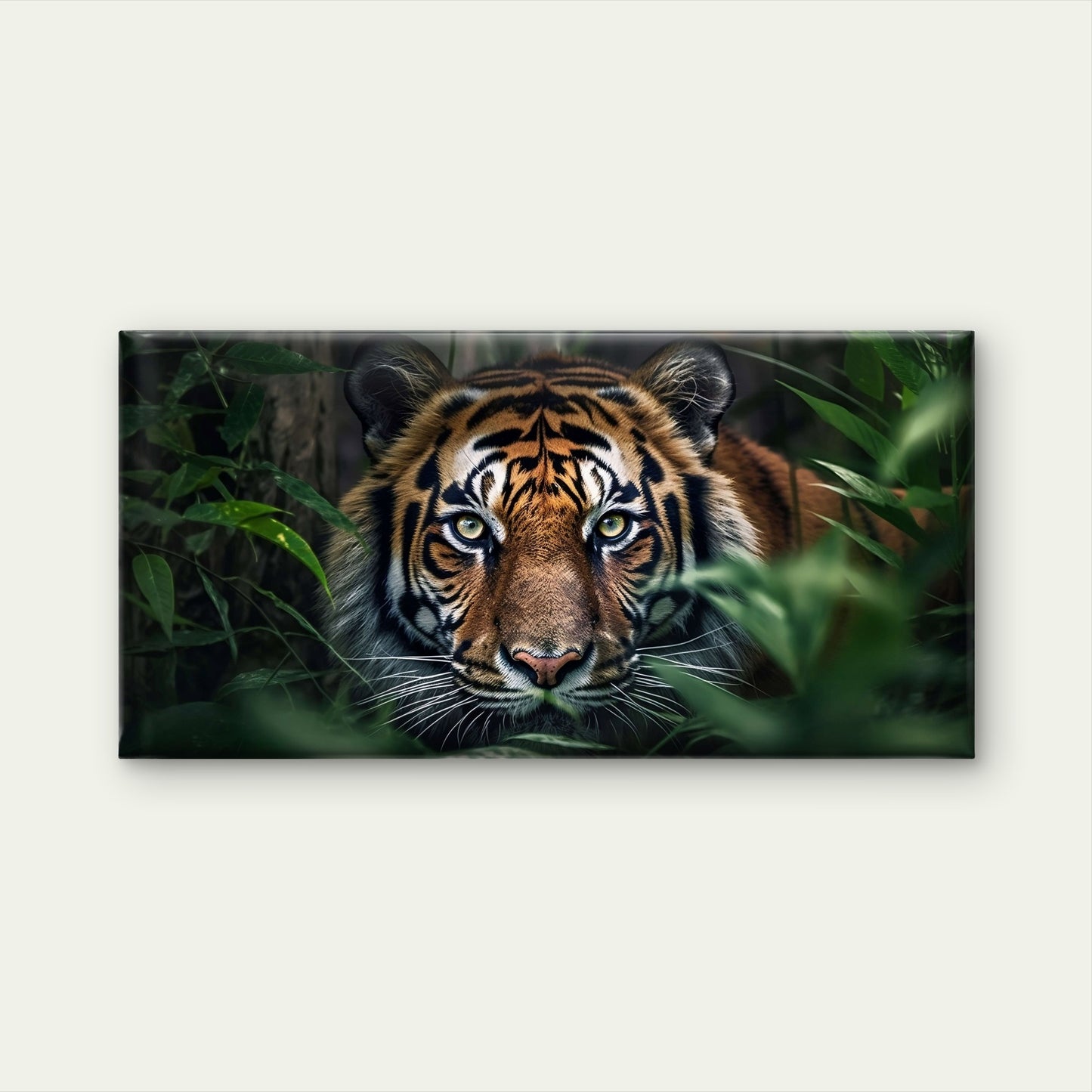 Majestic Tiger Face Close Up Jungle Wildlife Wall Art Canvas Office Home Room Framed 120x60cm