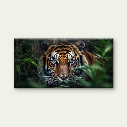 Majestic Tiger Face Close Up Jungle Wildlife Wall Art Canvas Office Home Room Framed 120x60cm