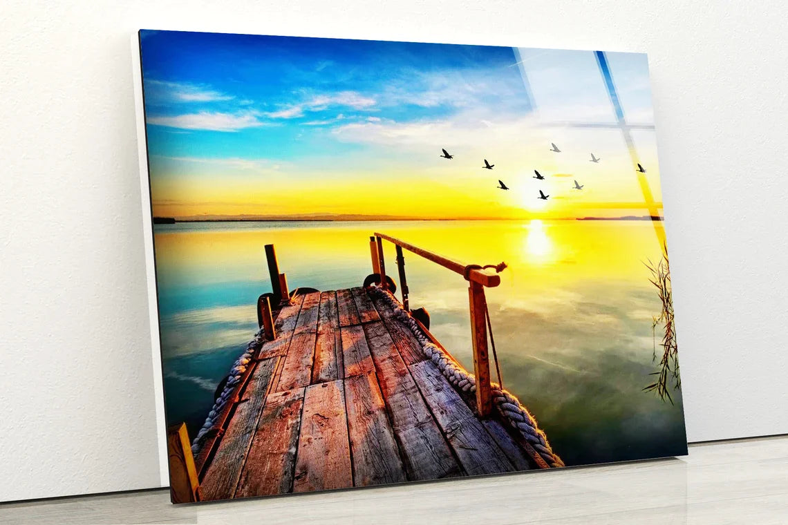 Pier & Lake Sunrise UV Direct Aluminum Print Australian Made Quality