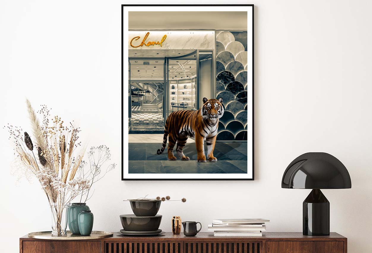 Elegant Fashion Store with Tiger Design Home Decor Premium Quality Poster Print Choose Your Sizes