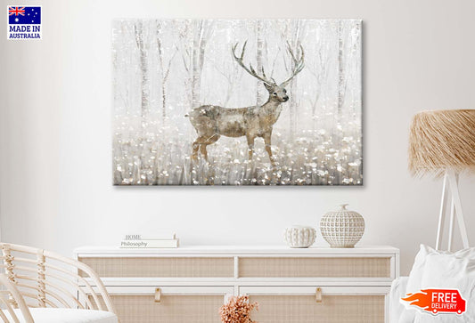 Deer Abstract Oil Painting Wall Art Limited Edition High Quality Print