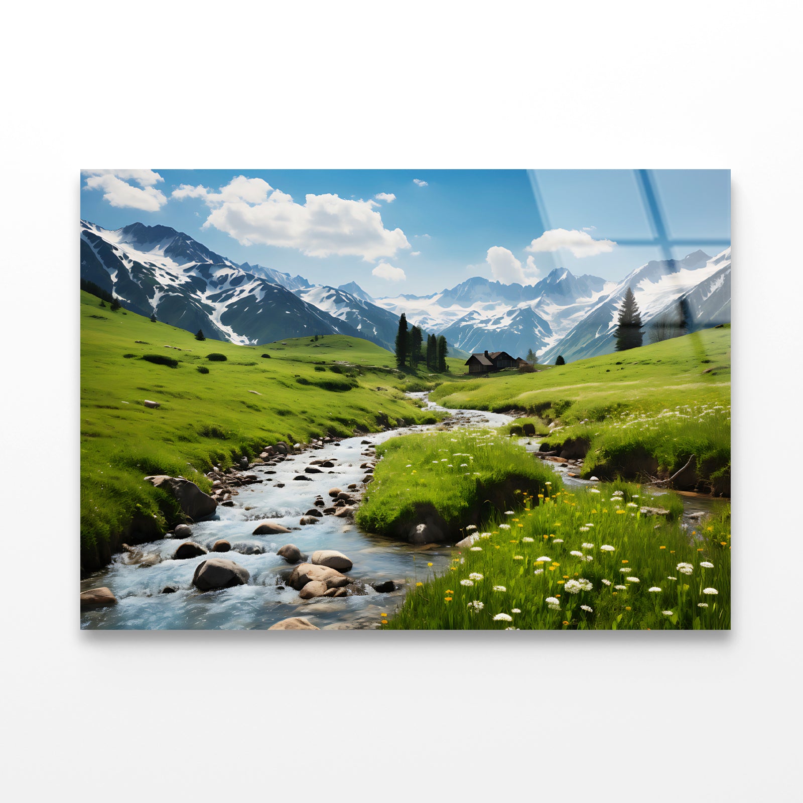 Lake and Mountains View Acrylic Glass Print Tempered Glass Wall Art 100% Made in Australia Ready to Hang - Bella Home Decor