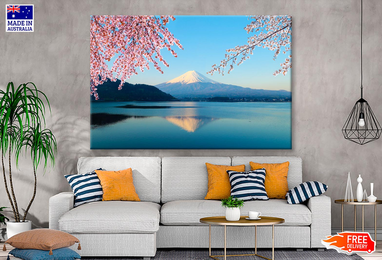Mountain Fuji In Autumn and Clear Sky in Japan Wall Art Decor 100% Australian Made - Bella Home Decor