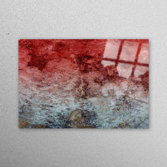 Red & Gray Abstract Acrylic Glass Print Tempered Glass Wall Art 100% Made in Australia Ready to Hang